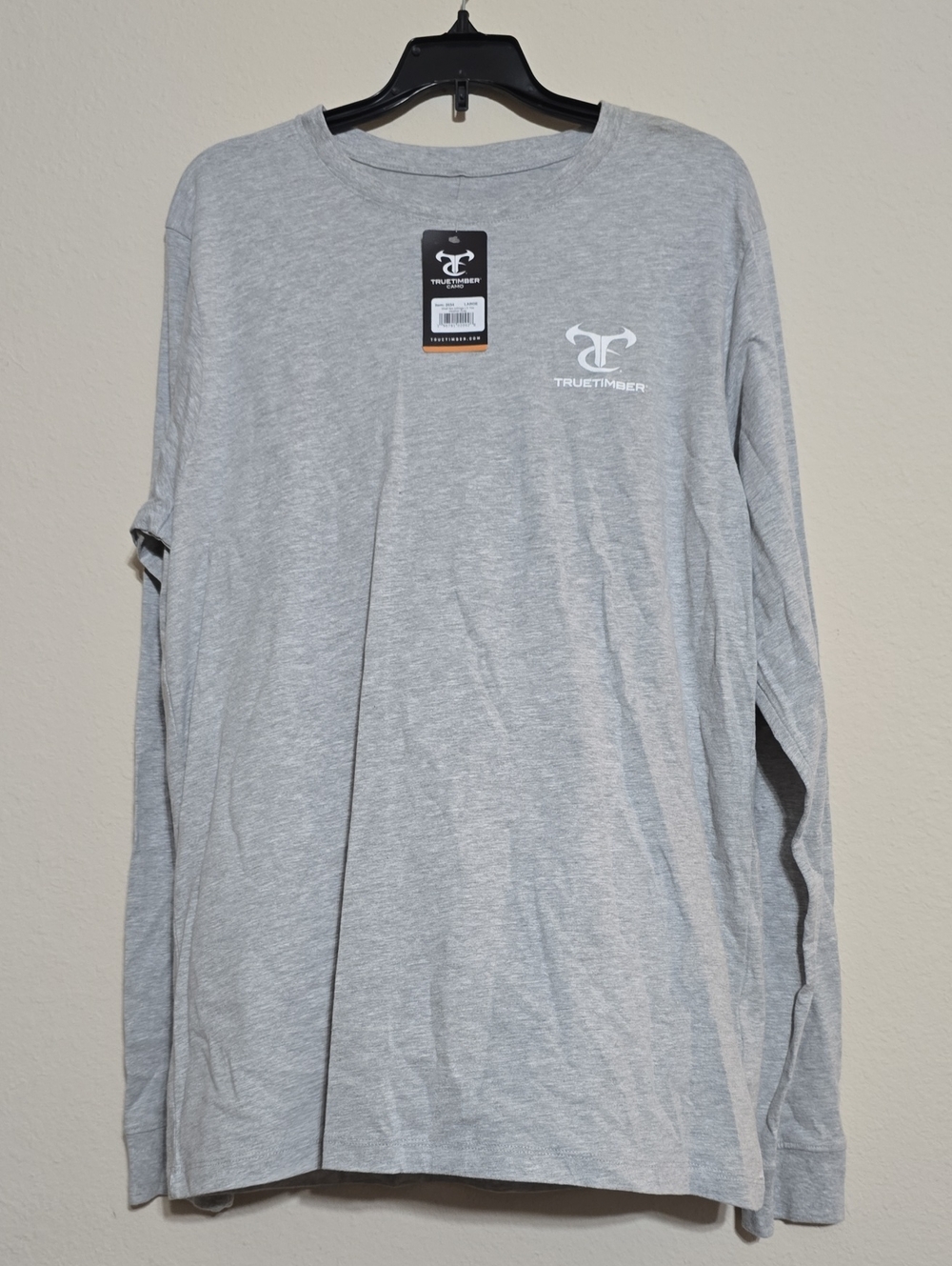 NWT Mens TrueTimber Long Sleeve Tee Light Gray Size L